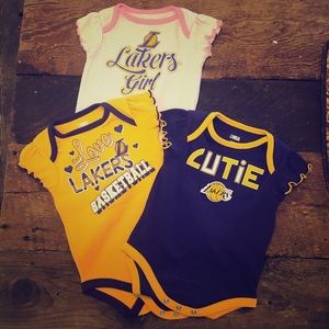 Lakers baby girls onesies